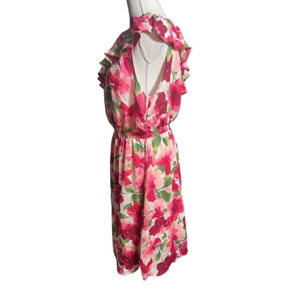 ANDREE BY UNIT One Shoulder Floral Dress, Ruffled Top, Knee length, NWT, Size M - Picture 5 of 7